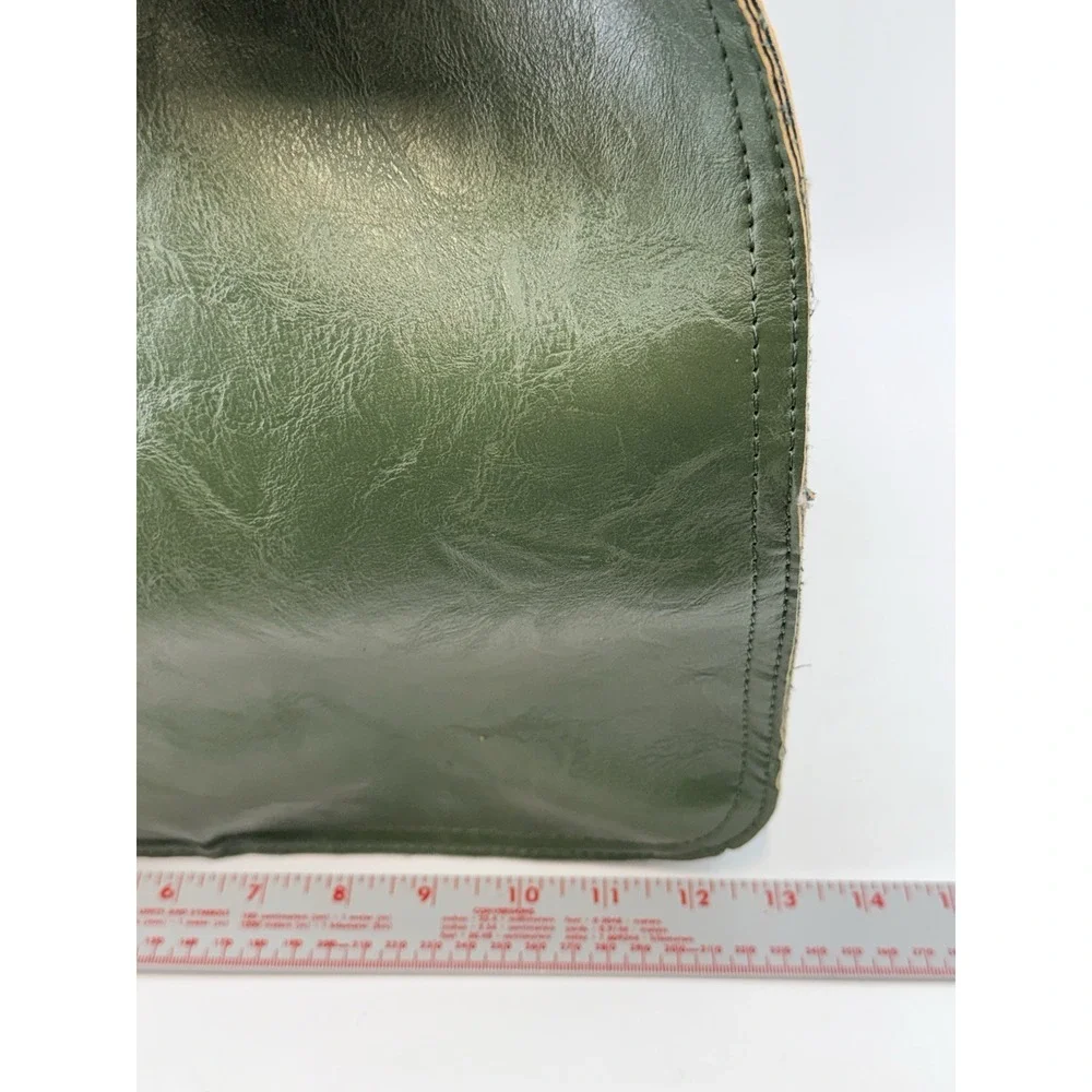 Leather Tote Oversized Shoulder Bag Large Slouchy Shopping Green